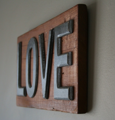 LOVE Hand-made Reclaimed Wood Wall Art