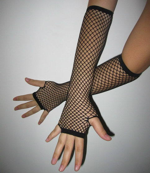 Black Fishnet Fingerless Gloves