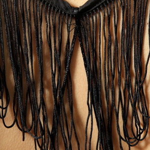 Loose Fit Black Camisole Tassel Top