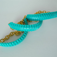 Mini Cobra Knot Bangle - Teal / Turquoise - Thumbnail 2