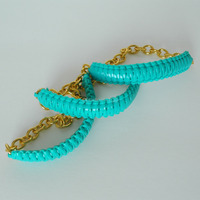 Mini Cobra Knot Bangle - Teal / Turquoise - Thumbnail 3