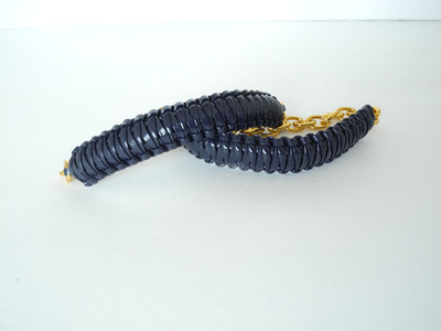 Mini cobra knot bangle - navy blue
