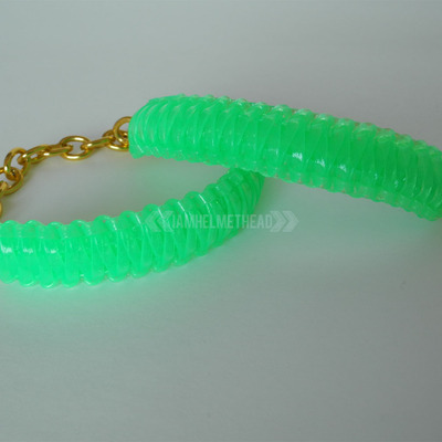 Mini cobra knot bangle - glow in the dark green