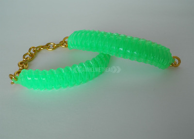 Mini cobra knot bangle - glow in the dark green