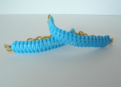 Mini cobra knot bangle - baby blue