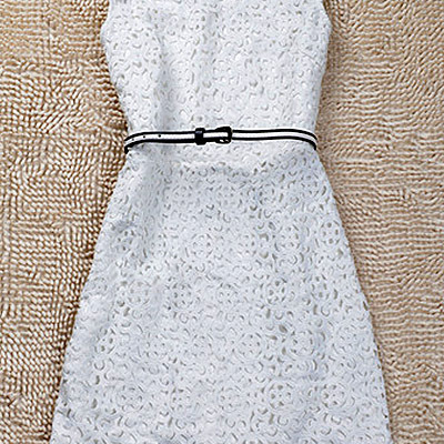 Ladies sleeveless round collar dress