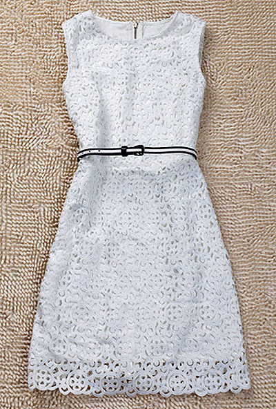 Ladies Sleeveless Round Collar Dress