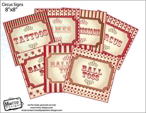 30qty - Vintage Carnival Signs