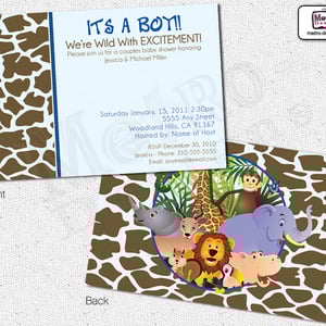 Jungle Baby Shower Invitations, Safari Invitations, Safari Baby Shower Invitations, Jungle Baby Shower Invitations, Invitations, Invitation - Thumbnail 2
