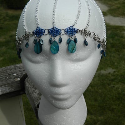 Blue chandelier hair web