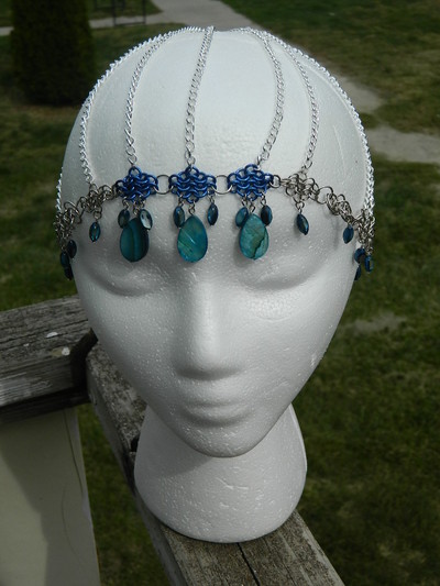 Blue chandelier hair web