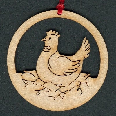 Chicken - wood ornament