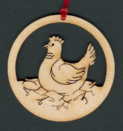 Chicken - Wood Ornament