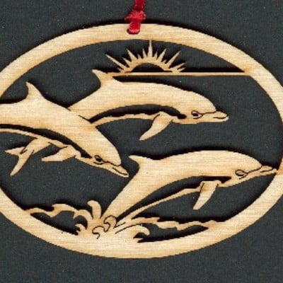Dolphin - wood ornament
