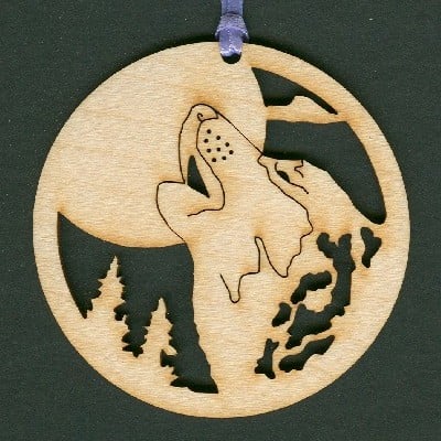 Wolf - wood ornament