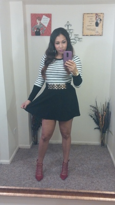 Black & White strip skater dress 