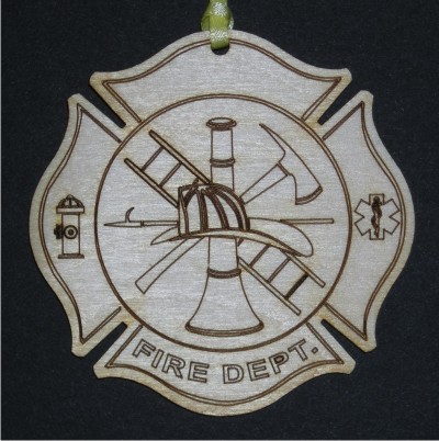 Firefighter - Wood Ornament