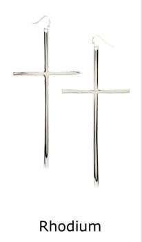 Long cross earrings