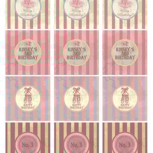 Ballet Dance Birthday  - Favor Tags