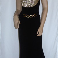 Black and gold detail maxi - Thumbnail 1