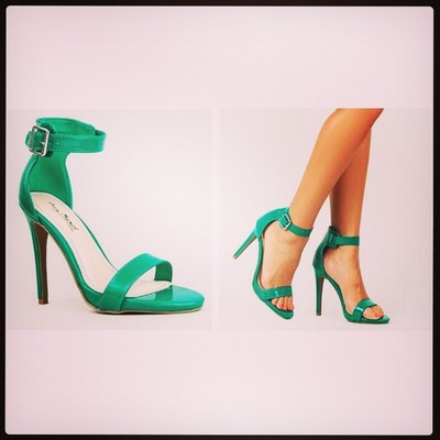 Emerald ankle strap sandals
