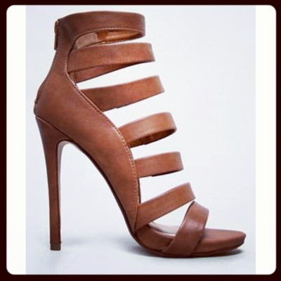 Strappy brown sandals