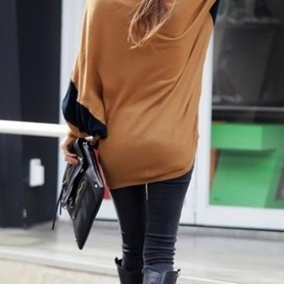 Coffee women bat sleeve casual loose tops one size fz72489-28co