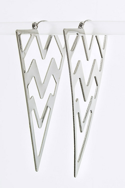 Silver Chevron Earrings
