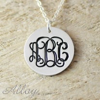Round Monogram Hand Stamped Necklace