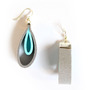 Gray Double Loop Earrings - Thumbnail 2