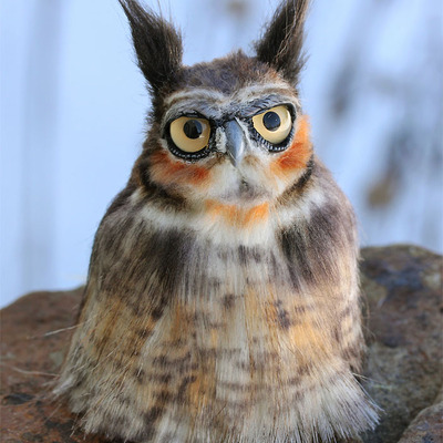 "rowan" the great horned owl soft sculpture