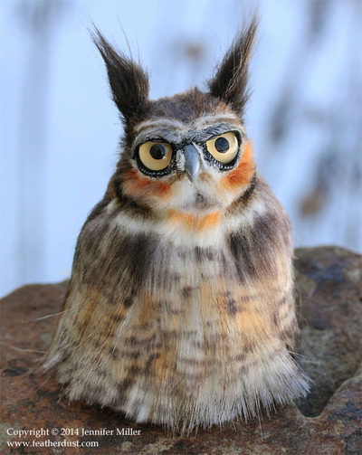 "Rowan" the Great Horned Owl soft sculpture