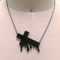 Absolute Faith Bleeding Cross Necklace - Thumbnail 1