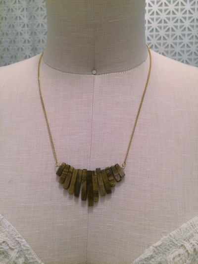 Petite Fan Necklace in Tigers Eye