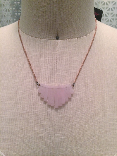 Petite Fan Necklace in Rose