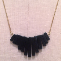 Petite Fan Necklace in Black Onyx - Thumbnail 1