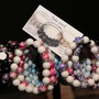 Double stack Marble Acrylic Bead Sets-  Dark Pink-1