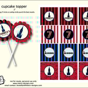 London birthday  - favor tags - Thumbnail 3