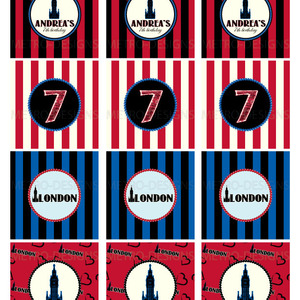 London Birthday  - Favor Tags