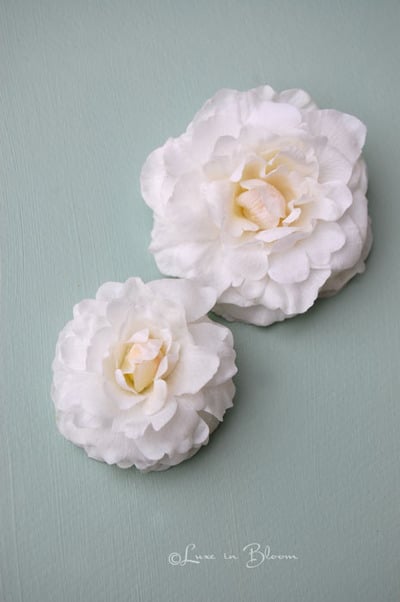 Realistic Wedding Hair Flower Set In Romantic Duo - #RF705 : Luxe in Bloom