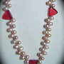Pink Freshwater Pearl Necklace/Earrings Sold Separate (20")-4