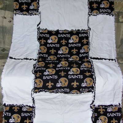 New orleans saints rag quilt throw