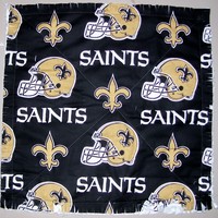 New Orleans Saints Rag Quilt Throw - Thumbnail 2