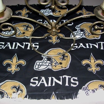 New orleans saints rag quilt table topper