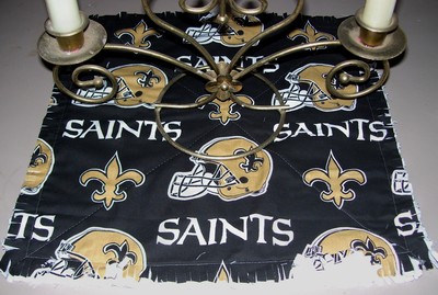 New orleans saints rag quilt table topper