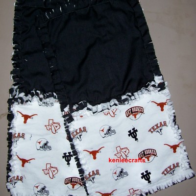 Texas longhorns rag quilt burp cloths