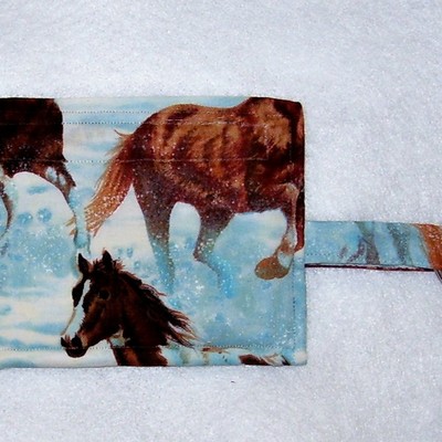 Wild horses key chain coin purse