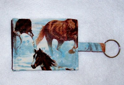 Wild horses key chain coin purse