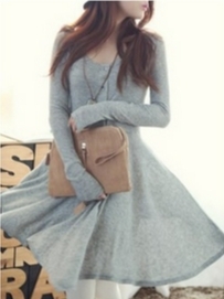 Grey blends women fashion asymmetrical knee-length dress one size fz72261g 