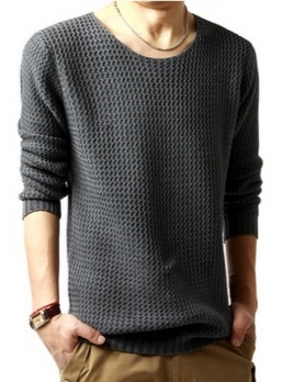 Dark Grey Korean Style Men Knitting Pullover Sweater M/L/XL 1002SJ-M10dg 